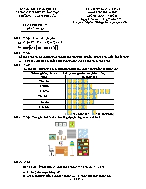 Đề kiểm tra cuối kì 1 Toán Lớp 6 - Năm học 2021-2022 - Trường THCS Minh Đức (Có đáp án)